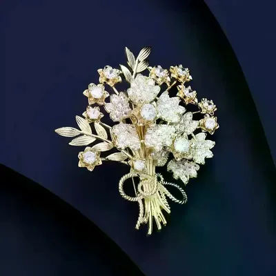 Rhinestone Money Tree Brooch, Sparkly Lucky Plant Lapel Pin Fashion Coat Clothing Jewelry Gifts for Women