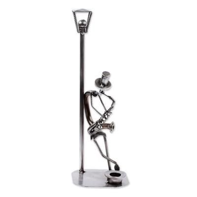 Auto part sculpture, 'Sax on the Corner'