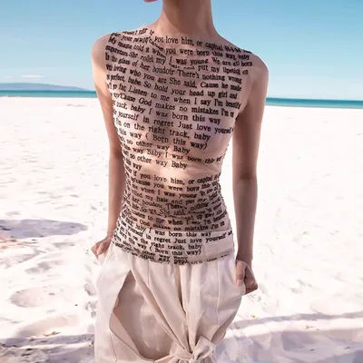 Haut à col rond en maille fibrprécieuse pour femme, haut décontracté mince, vêtements hipster, article imprimé sexy, mode