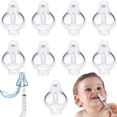 Seringue nasale et buccale pour adultes et enfants, lot de 6 embouts réutilisables pour lavage nasal et auriculaire, embout souple pour le nez et les oreilles