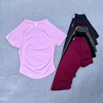 Haut de sport à manches courtes Df Impact pour femme, haut de gym, crop top léger, t-shirt de yoga, t-shirt de sport long, vêtements de fitness
