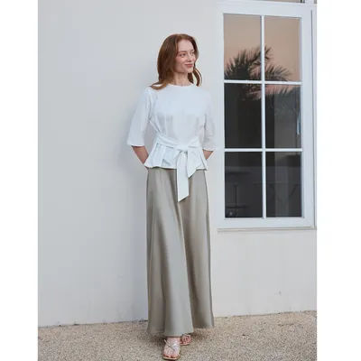 Jupe en satin pour femme AP 2026, printemps et été, couleur unie, haute qualité