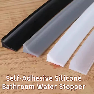 Self-Adhesive Silicone Bathroom Water Stopper Water Retaining Strip Bendable Bathroom Door Washing Machine Shower Dam Barrier