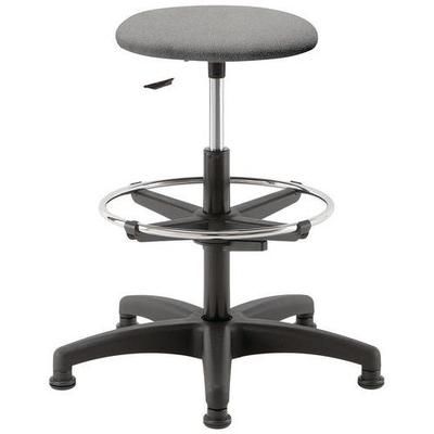 Tabouret Tissu Gris Rep/pieds Assise Hteur 53 A 73 Cm - Linea Fabbrica
