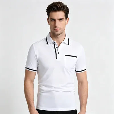 Polo à manches courtes pour homme, nouvelle mode estivale, polo décontracté ample avec poche, hauts respirants pour homme