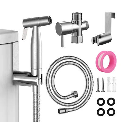 Handheld Toilet Bidet Sprayer Set Kit Stainless Steel Hand Bidet faucet for Bathroom Hand Sprayer Shower Head Self Cleaning