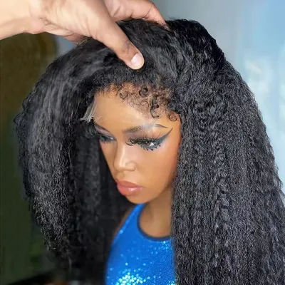 4C Edges Kinky Straight 13x6 HD Lace Frontal Wig Human Hair 7x5 Lace Front Human Hair Wigs Natural Baby Hair Lace Wigs on Sale