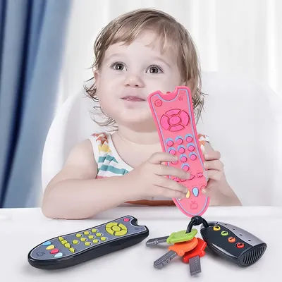 Musical Baby Phone Remote Control Key Set Interactive Educational Toy with Lights Sounds and Electric Numbers for Soothing Baby