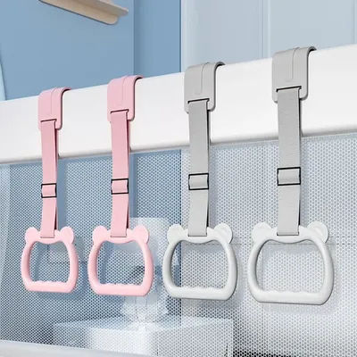 Stroller Toy Ring Baby Pull Ring Hanging Ring Bed Accessories Standing Assistance Ring Solid Color Plastic Baby Crib Hooks Bed