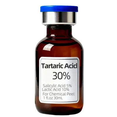 Tartaric Acid Peel 30% 20% 10% 5% peel acid 30ml 1fl.oz Gentle Formula Professional, At Home