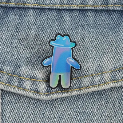 Bubble Man UV Printing Pins Cowboy Hat Brooches Lapel Badges Cartoon TV Series Character Jewelry Gift for Kids Friends
