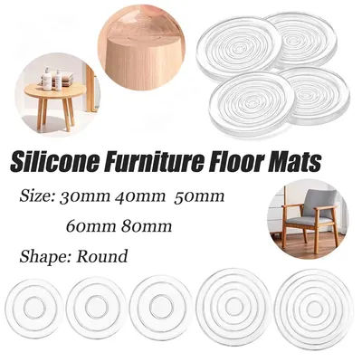 4PCS/set Transparent Silicone Furniture Foot Mat Table Sofa Foot Adhesive Patch Anti-collision Bed Leg Mute Non-slips Mat