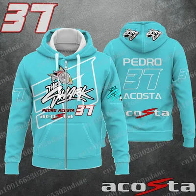 New 2025 Motorcycle Race 37 Driver pedro acosta Creative Hoodie for Extreme Sports Track Enthusiasts Fans Hoodie