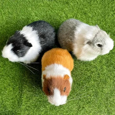 Realistic Hamster Figurines Plush Toys Lifelike Guinea Pig Soft Stuffed Animal Figurine for Kids Birthday Gift