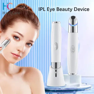 New IPL Vibration Eye Massager Anti Dark Circle Blue Light Anti Wrinkle Eye Massage Pen Hot Compress Eye Beauty Care Device