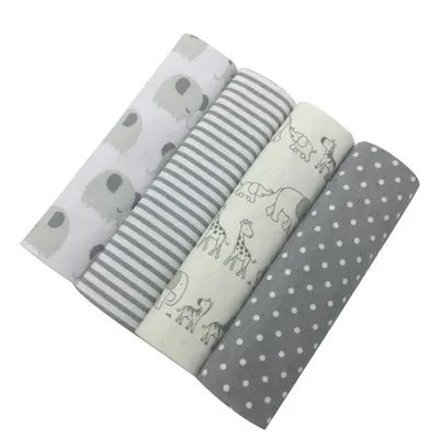 NEW color 4PCS/PACK 100% Cotton Supersoft Flannel Receiving Newborn Baby Blanket Swaddle Baby Bedsheet 76*76CM Baby Blankets