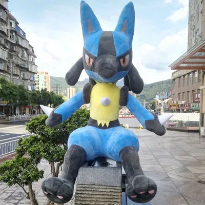 48/73cm Lucario Large Plush Toys Pokemon Anime Doll Cute Ornament Pokémon Collection Stuffed Plushie Pillow Gift for Children