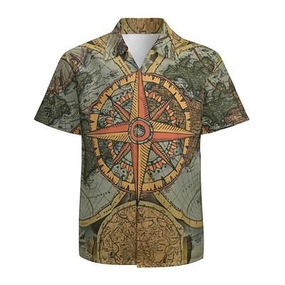 Retrò Vintage Anni '70 Camicia Camicia Aloha Hippie Nautico Costume Per uomo Vacanza Feste Parata dell'Orgoglio Adulti Camicia