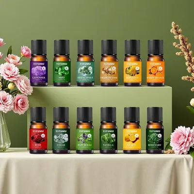Aromatherapy Essential Oil Set (4/6/8/12-Piece) Water-Soluble Essential Oils for Humidifiers & Aromatherapy Diffusers Christmas