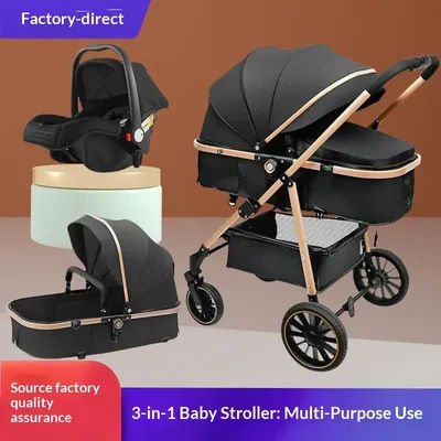 3 in1 baby stroller High landscape large wheel stroller can sit and lie down newbron pram baby bb carriage go out trolley