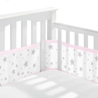 crib sandwich breathable bed around baby fence ﻿