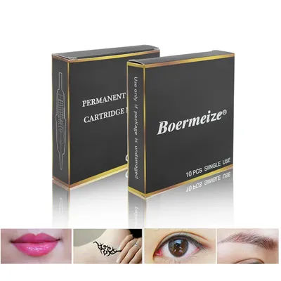 Boermeize 10PCS Tattoo Needles Permanent Makeup Cartridge For Electric Machine Pen Eyebrow Lip 1R/3R/5R/7R/9R