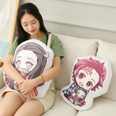 45cm Demon Slayer Plush Pillow Doll - Cute Soft Toy with Characters Tanjirou Nezuko Zenitsu Giyuu Kanao Kamado Ideal Gift