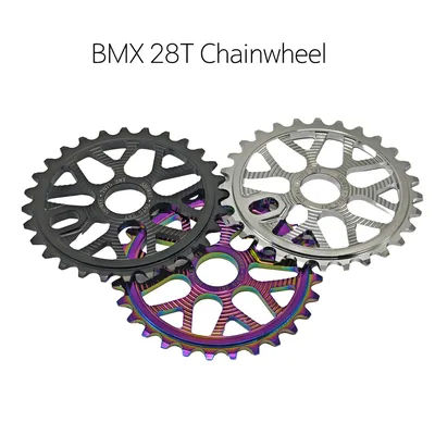 BMX Freestyle Bike Sprocket 7075 Aluminum 28T Black Silver Colorful 6mm Thickness 24.8mm Bore Bicycle Parts