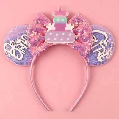 1pc Sweet Princess Hairband Cute Sparkle Bow Birthday Bracelet for Birthday Party Performances Wear Women Hair Accessory