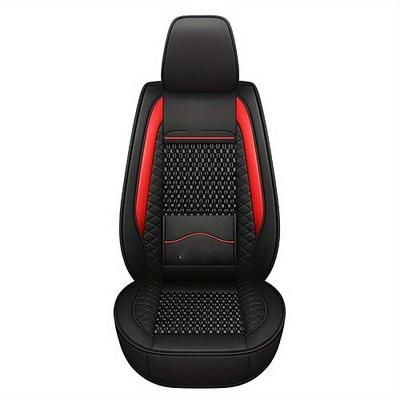 Coprisedile auto in similpelle con tessuto a rete traspirante. Supporto lombare, universale per berline, SUV e camion, protezione per sedile anteriore in pelle PU di alta qualità impermeabile per