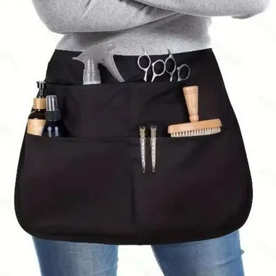 56*40cm Hair Stylist Half Apron With Adjustable 5 Pockets Belt Waterproof Professional Barbers Hairdresser Tools Storage Apron
