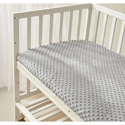 1pc Solid Grey Soft & Comfortable Baby Crib Sheet, Suitable For Summer