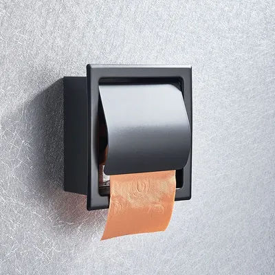 Bathroom Paper Holder Wall Mounted Matte Black/Chrome Toilet Paper Holder Towel Paper Rack Roll Paper Box Bathroom Accessories
