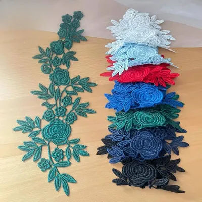 10 paires, dentelle brodée soluble dans l'eau de haute qualité, accessoires de décoration faits à la main pour robe de mariée