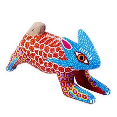 Red Hare,'Wood Rabbit Alebrije Figurine'