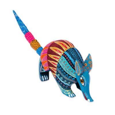 Brilliant Armadillo,'Handmade Folk Art Armadillo Alebrije Sculpture'