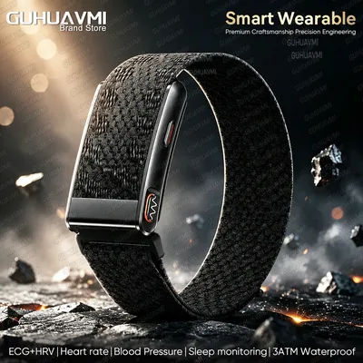 Nouveau bracelet connecté de fitness avec ECG, moniteur de fréquence cardiaque, tension artérielle, oxygène sanguin, suivi du sommeil 24h/24 et 7j/7, rappel d'appels et SMS