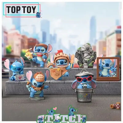 Original Toptoy Stitch Blind Box City Adventure Series Collectible Action Figure Ornament Gift For Adult Collectors