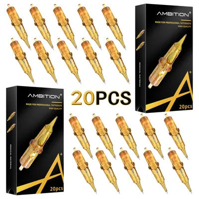 20pcs Ambition Tattoo Cartridge Needle 1 3 5 7 9 11 13 14 15 RL RM RS M1 For Tattoo Machine Pen Needle Accessories 12