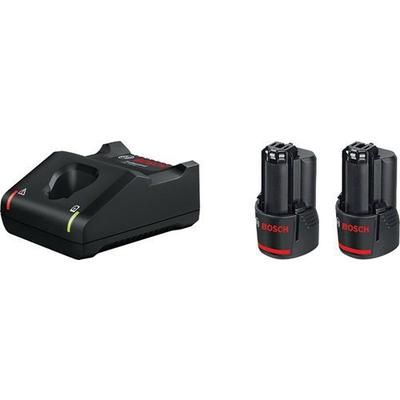 bosch 1 set de 2 batteries 12v et chargeur rapide - bosch
