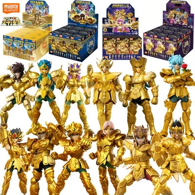 BLOKEES Gold Saint Stars Series Wave1- 4 Blind Box | Saint Seiya Licensed Action Figure Set for Anime Collection & Gift