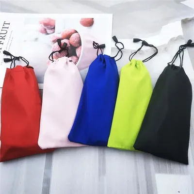 Lot de 5 pochettes souples et imperméables pour lunettes, avec cordon de serrage, anti-poussière, pour lunettes de soleil, accessoires pour lunettes