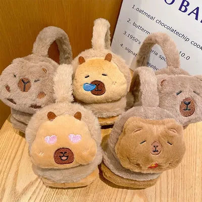Cache-oreilles mignons en forme de capybara, coupe-vent, cache-oreilles d'hiver, doux, dessin animé, protection contre le froid