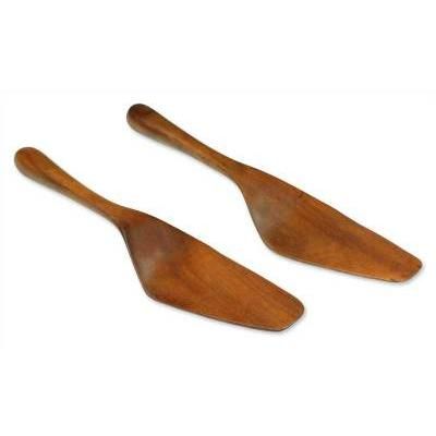 Wood spatulas, 'Sweet Peten' (pair) - Handmade Wood Spatulas