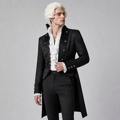 Retrò Vintage Medievale Rinascimento Cappotto Lunghe Gentiluomo Nobile Jacquard Costume Per uomo Halloween Carnevale Performance Fiera Rinascimentale LARP Adulti Cappotto