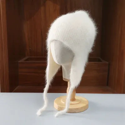 Bonnet en cachemire de vison pour femmes et hommes, protection des oreilles, doux et chaud, style coréen Y2K, streetwear, bonnet décontracté pour le ski
