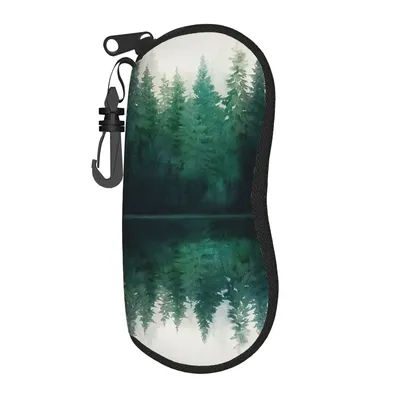 Étui à lunettes Mountain Morning avec fermeture éclair, étui à lunettes de soleil pour hommes et femmes, étui de poche pour lunettes, boîte à lunettes mignonne
