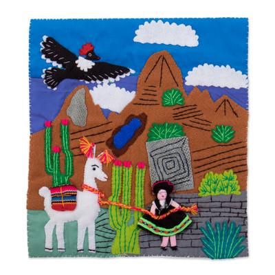 'Nature-Inspired Handmade Cotton Blend Landscape Wall Hanging'