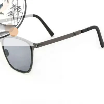 Lunettes de soleil portables, nouvelles lunettes de soleil pliables ultra légères en acier inoxydable, lunettes de soleil polarisées rétro carrées, lunettes de soleil HD à la mode