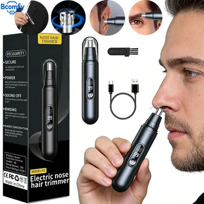 Tondeuse électrique portable et indolore pour poils du nez, des oreilles, des sourcils et du visage, étanche